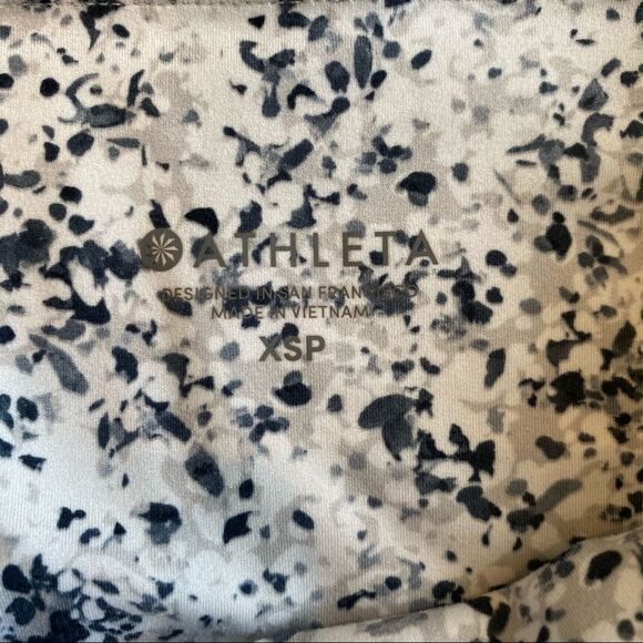 Athleta white cropped leggings with spots & mesh - Picture 2 of 8